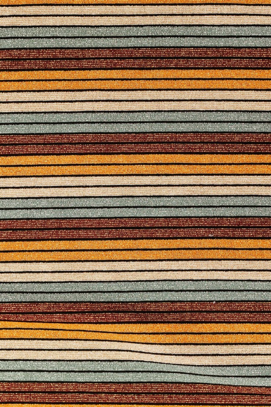 Close-up of finely striped multicolor fabric texture filling the frame.